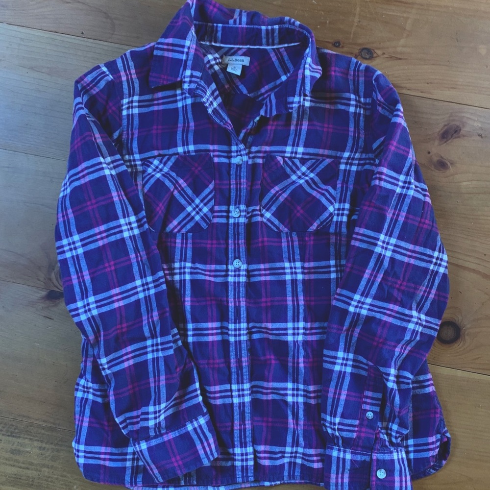 Small l.l. Bean plaid flannel shirt women’s